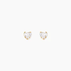 Marc Orian Bijoux Zirconium|Boucles D'Oreilles Cœur > Boucles D'oreilles Puces Daria Coeur or jaune oxyde