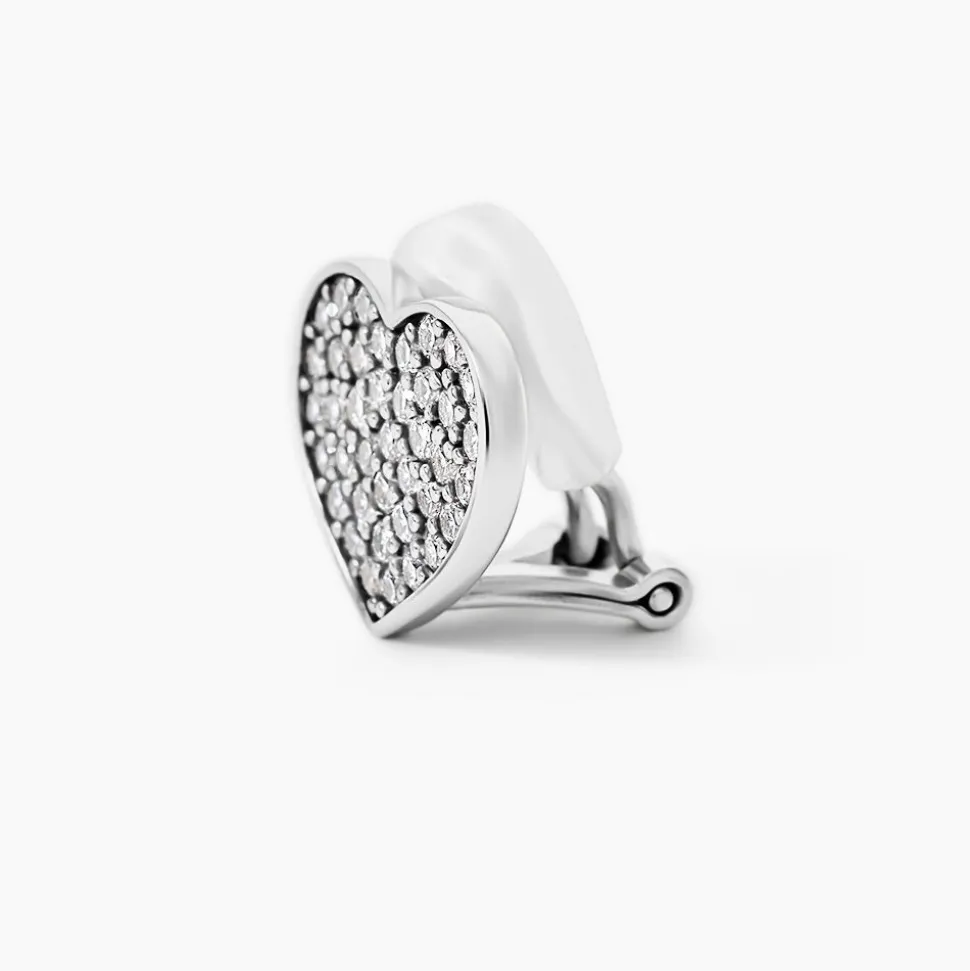 Boucles D'oreilles Puces Darwin Argent Blanc Oxyde