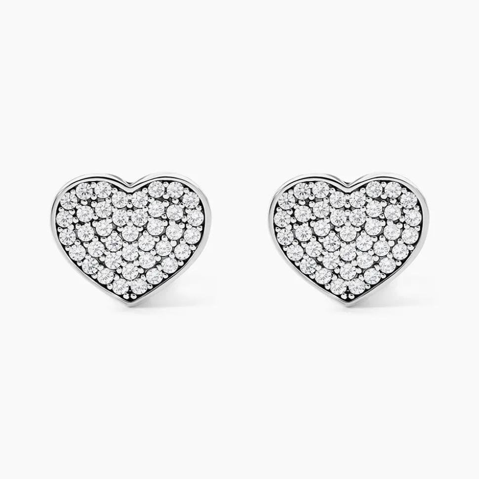 Boucles D'oreilles Puces Darwin Argent Blanc Oxyde