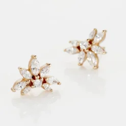 Marc Orian Bijoux Zirconium|Boucles D'Oreilles Fleur > Boucles D'oreilles Puces Davena Argent Rose Oxyde De Zirconium