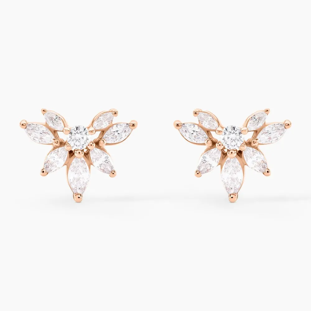Marc Orian Bijoux Zirconium|Boucles D'Oreilles Fleur > Boucles D'oreilles Puces Davena Argent Rose Oxyde De Zirconium