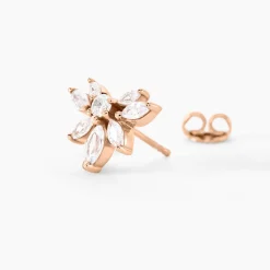 Marc Orian Bijoux Zirconium|Boucles D'Oreilles Fleur > Boucles D'oreilles Puces Davena Argent Rose Oxyde De Zirconium