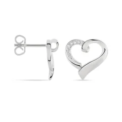 Boucles D'oreilles Puces Daviane Argent Blanc Oxyde De Zirconium