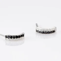 Marc Orian Cadeaux Mariage|Bijoux Diamant > Boucles D'oreilles Puces Demi Lune Or Blanc Diamant
