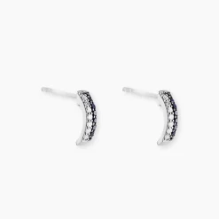 Marc Orian Cadeaux Mariage|Bijoux Diamant > Boucles D'oreilles Puces Demi Lune Or Blanc Diamant