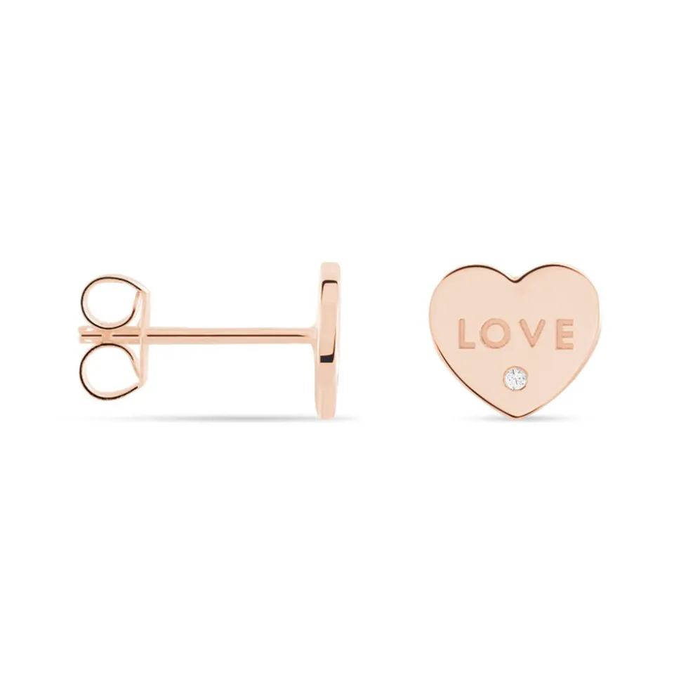 Boucles D'oreilles Puces Deven Argent Rose Oxyde De Zirconium