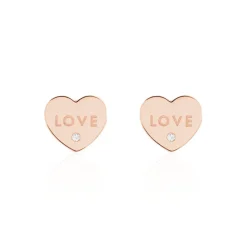 Boucles D'oreilles Puces Deven Argent Rose Oxyde De Zirconium