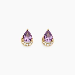 Marc Orian Anniversaire De Mariage|Puces > Boucles D'oreilles Puces Dinis Or Jaune Améthyste Oxyde De Zirconium