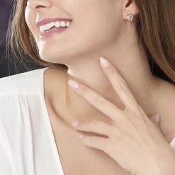 Boucles D'oreilles Puces Djanaelle Plaqué Or Jaune Oxyde De Zirconium
