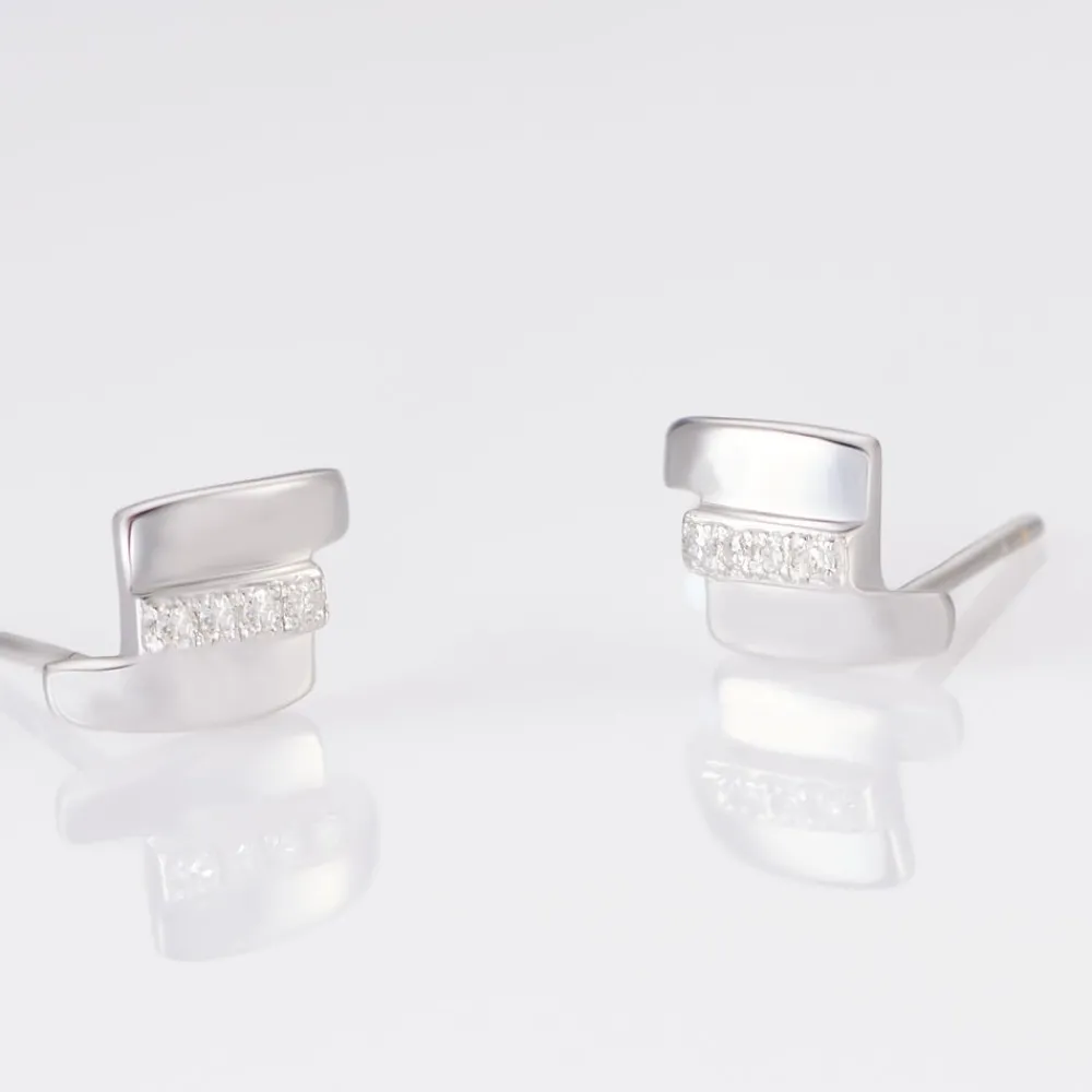 Marc Orian Bijoux Or|Boucles D'Oreilles Mariage > Boucles D'oreilles Puces Dolene Or Blanc Diamant