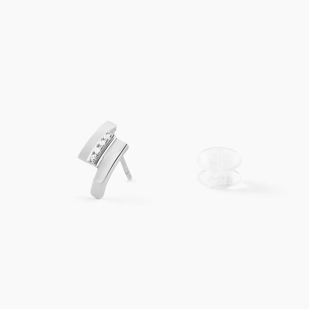 Marc Orian Bijoux Or|Boucles D'Oreilles Mariage > Boucles D'oreilles Puces Dolene Or Blanc Diamant