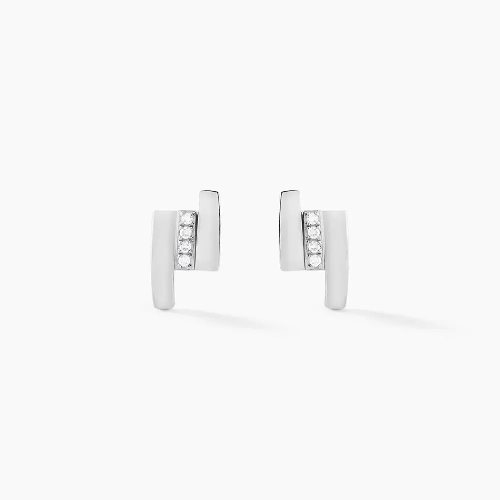 Marc Orian Bijoux Or|Boucles D'Oreilles Mariage > Boucles D'oreilles Puces Dolene Or Blanc Diamant