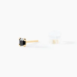 Boucles D'oreilles Puces Doreen Carre Or Jaune Oxyde De Zirconium