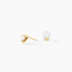 Marc Orian Bijoux Zirconium|Boucles D'Oreilles Cœur > Boucles D'oreilles Puces Dot Coeur Plein Or Jaune Oxyde De Zirconium