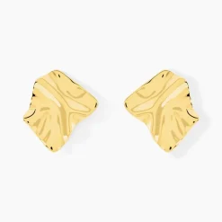 Boucles D'Oreilles Puces Ecorsia Acier Jaune