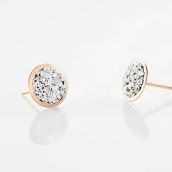 Marc Orian Boucles D'Oreilles Strass|Boucles D'Oreilles Or > Boucles D'oreilles Puces Edmee Cercle 0 Or Rose Strass