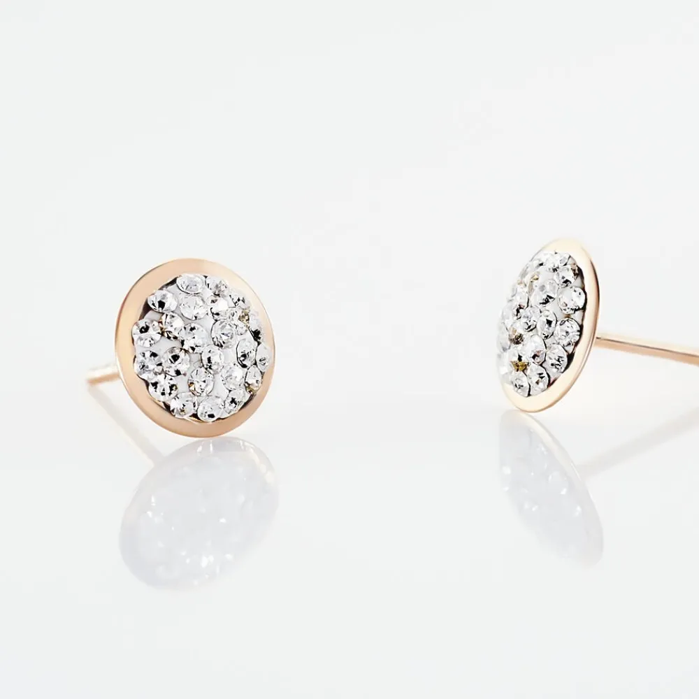 Marc Orian Boucles D'Oreilles Strass|Boucles D'Oreilles Or > Boucles D'oreilles Puces Edmee Cercle 0 Or Rose Strass