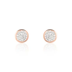 Marc Orian Boucles D'Oreilles Strass|Boucles D'Oreilles Or > Boucles D'oreilles Puces Edmee Cercle 0 Or Rose Strass