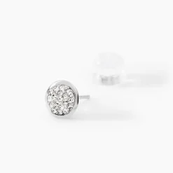 Marc Orian Boucles D'Oreilles Strass|Idées Cadeaux Femme > Boucles D'oreilles Puces Edmee Or Blanc Strass