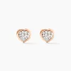Marc Orian Boucles D'Oreilles Strass|Boucles D'Oreilles Cœur > Boucles D'oreilles Puces Edme Cœur Or Rose Strass