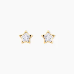 Marc Orian Boucles D'Oreilles Strass|Idées Cadeaux Femme > Boucles D'oreilles Puces Edme Etoile Or Jaune Strass