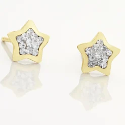 Marc Orian Boucles D'Oreilles Strass|Idées Cadeaux Femme > Boucles D'oreilles Puces Edme Etoile Or Jaune Strass