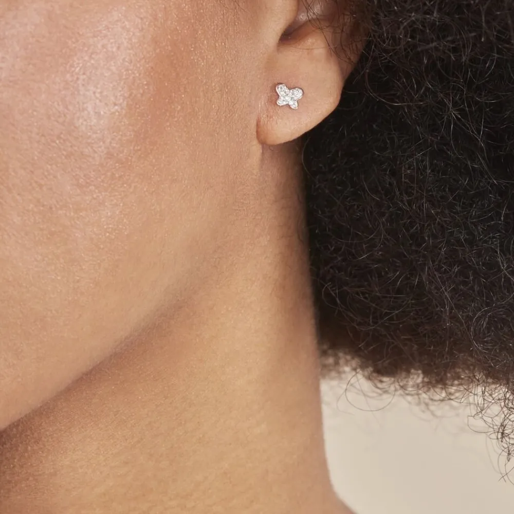 Marc Orian Boucles D'Oreilles Strass|Boucles D'Oreilles Or > Boucles D'oreilles Puces Edme Papillon Or Rose Strass
