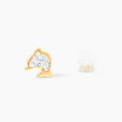 Marc Orian Boucles D'Oreilles Strass|Idées Cadeaux Femme > Boucles D'oreilles Puces Edmee Dauphin Or Jaune Strass