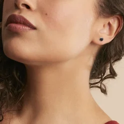 Marc Orian Bijoux Or|Bijoux Saphir > Boucles D'oreilles Puces Edy Serti Clos Or Blanc Saphir