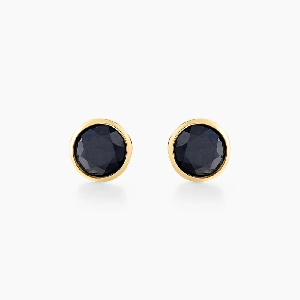 Marc Orian Bijoux Or|Bijoux Saphir > Boucles D'oreilles Puces Edy Serti Clos Or Jaune Saphir