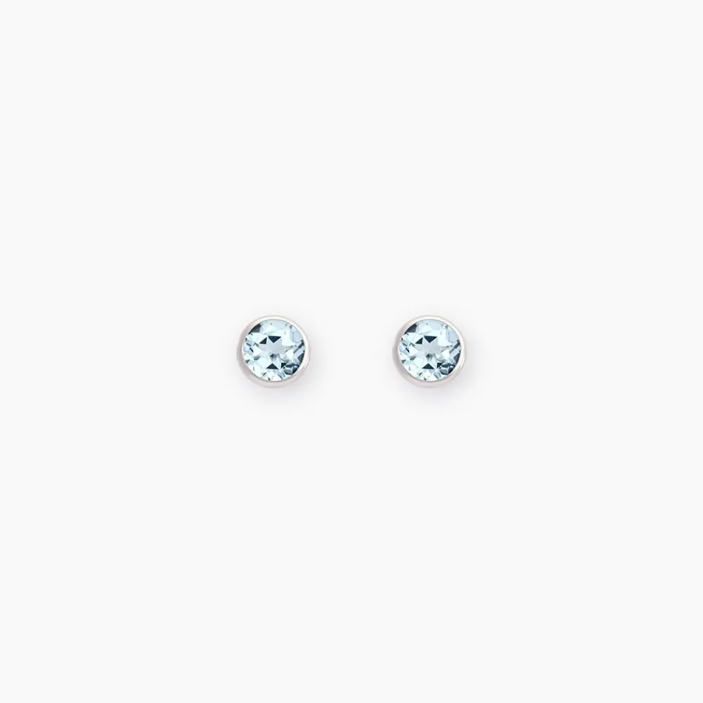Marc Orian Idées Cadeaux Femme|Boucles D'Oreilles Or > Boucles D'oreilles Puces Edy Serti Clos Or Blanc Topaze