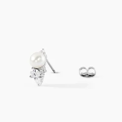 Marc Orian Bijoux Perles|Boucles D'Oreilles Perle > Boucles D'Oreilles Puces Elea Argent Blanc Perle De Culture Oxyde De Zirconium