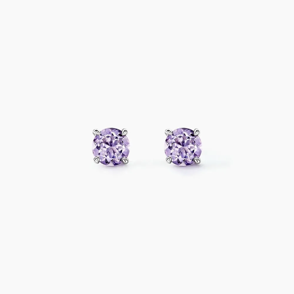 Marc Orian Anniversaire De Mariage|Boucles D'Oreilles Améthyste > Boucles D'oreilles Puces Elea Serti Griffes 3 Or Blanc Amethyste