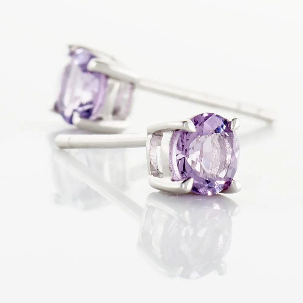 Marc Orian Anniversaire De Mariage|Boucles D'Oreilles Améthyste > Boucles D'oreilles Puces Elea Serti Griffes 3 Or Blanc Amethyste