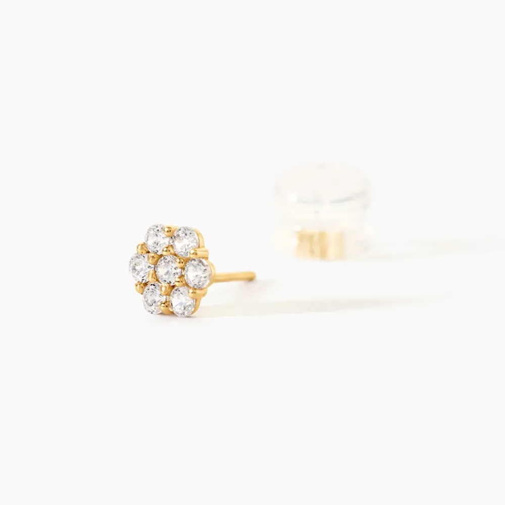 Marc Orian Bijoux Zirconium|Boucles D'Oreilles Fleur > Boucles D'oreilles Puces Eleanor Fleur Or Jaune Oxyde De Zirconium
