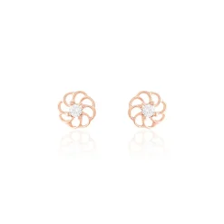 Marc Orian Bijoux Zirconium|Boucles D'Oreilles Fleur > Boucles D'oreilles Puces Eleanor Fleur Or Rose Oxyde De Zirconium