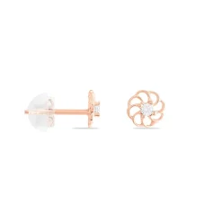 Marc Orian Bijoux Zirconium|Boucles D'Oreilles Fleur > Boucles D'oreilles Puces Eleanor Fleur Or Rose Oxyde De Zirconium