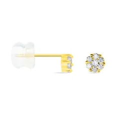 Marc Orian Bijoux Zirconium|Boucles D'Oreilles Fleur > Boucles D'oreilles Puces Eleanor Fleur Or Jaune Oxyde De Zirconium