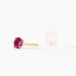 Marc Orian Bijoux Femme|Boucles D'Oreilles Or > Boucles D'oreilles Puces Elea Serti Griffe Or Jaune Rubis