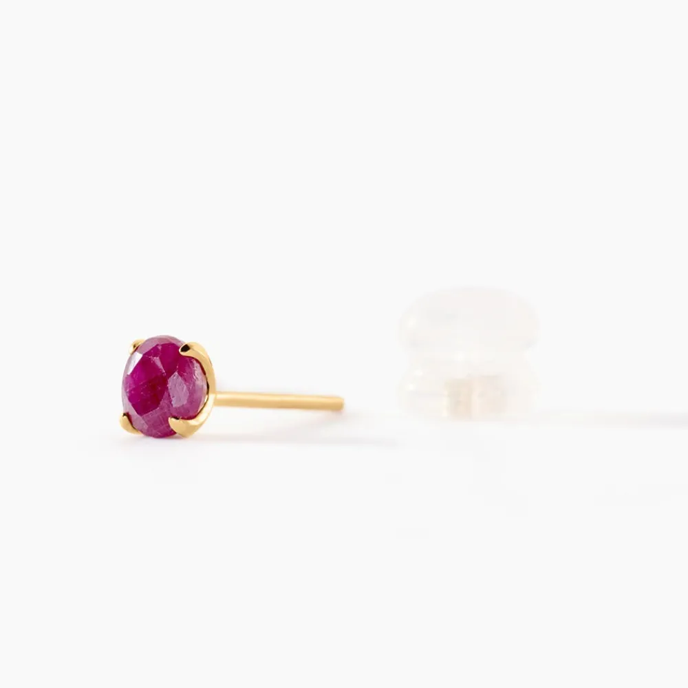 Marc Orian Bijoux Femme|Boucles D'Oreilles Or > Boucles D'oreilles Puces Elea Serti Griffe Or Jaune Rubis