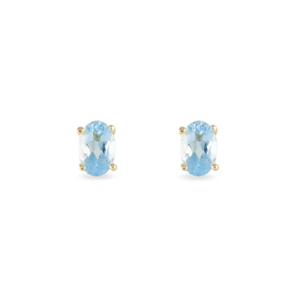 Marc Orian Idées Cadeaux Femme|Boucles D'Oreilles Or > Boucles D'oreilles Puces Elea Serti Griffe Or Jaune Topaze or jaune topaze bleue