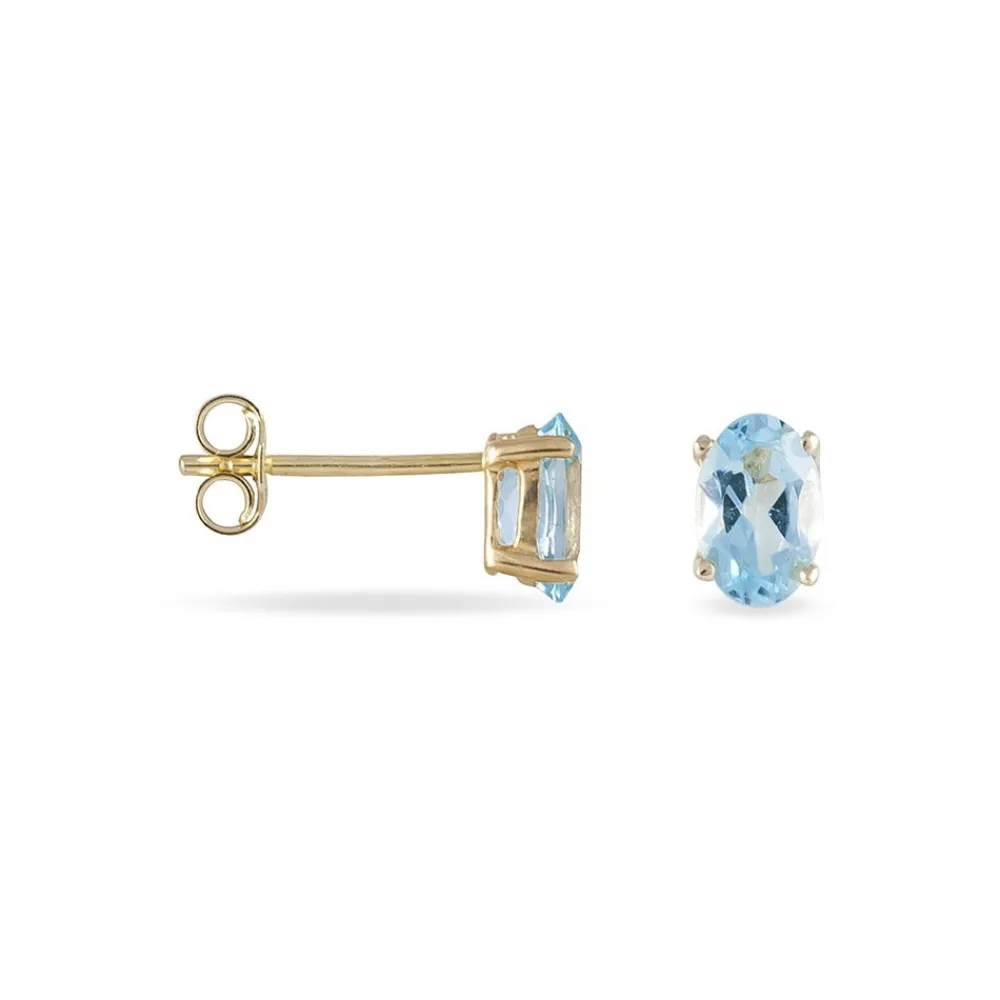 Marc Orian Idées Cadeaux Femme|Boucles D'Oreilles Or > Boucles D'oreilles Puces Elea Serti Griffe Or Jaune Topaze or jaune topaze bleue