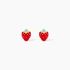 Boucles D'oreilles Puces Elizabetae Fraise Or Jaune