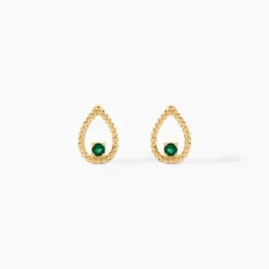 Marc Orian Cadeaux Mariage|Bijoux Émeraude > Boucles D'Oreilles Puces Emeria Or Jaune Emeraude