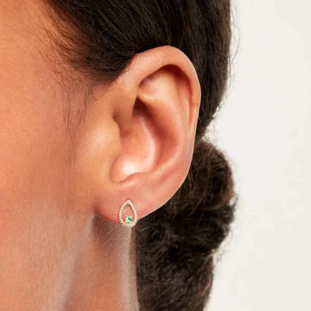 Marc Orian Cadeaux Mariage|Bijoux Émeraude > Boucles D'Oreilles Puces Emeria Or Jaune Emeraude