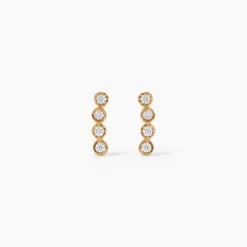 Boucles D'Oreilles Puces Emiliana Plaqué Or Jaune Oxyde De Zirconium
