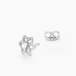 Marc Orian Bijoux Zirconium|Boucles D'Oreilles Fleur > Boucles D'oreilles Puces Emiliette Argent Blanc Oxyde De Zirconium