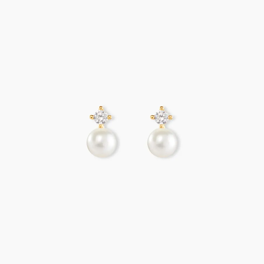 Marc Orian Bijoux Perles|Boucles D'Oreilles Perle > Boucles D'oreilles Puces Eolande Or Jaune Perle De Culture