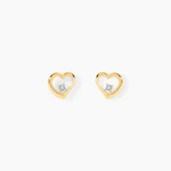 Marc Orian Bijoux Or|Boucles D'Oreilles Cœur > Boucles D'Oreilles Puces Erastus Or Jaune Diamant