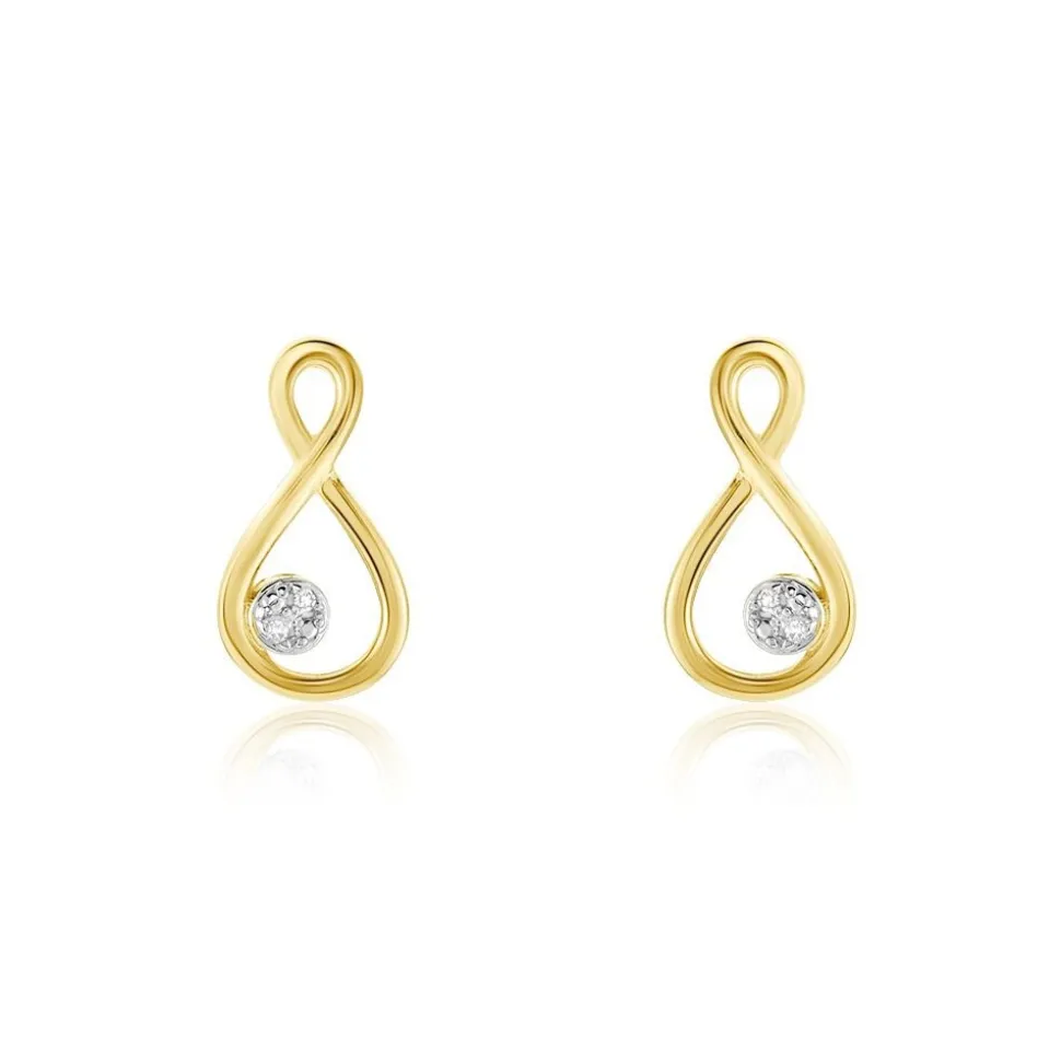 Boucles D'oreilles Puces Eszter Or Jaune Diamant